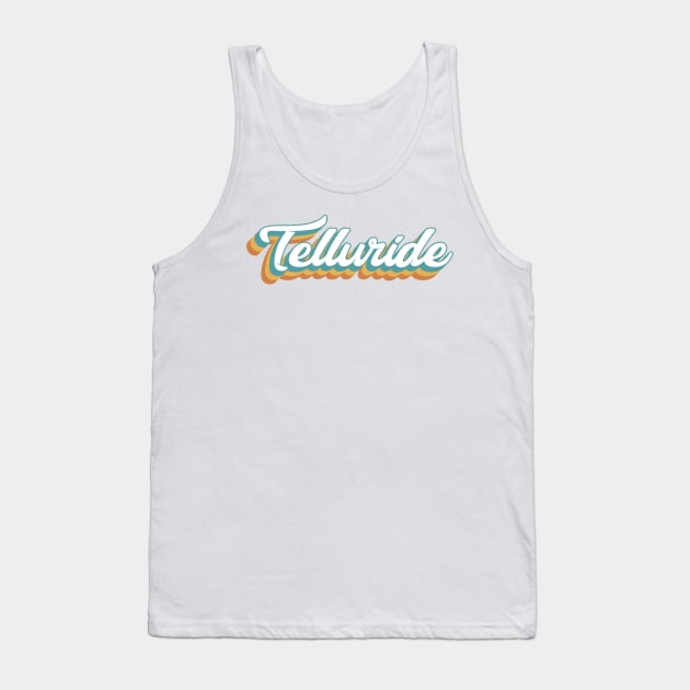 Telluride Colorado Resort Retro Lettering Tank Top by KlehmInTime